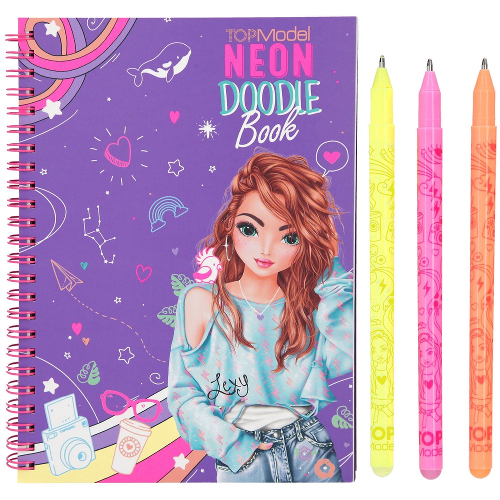 TOPModel Neon-Zeichenbuch mit Neon-Stiftset