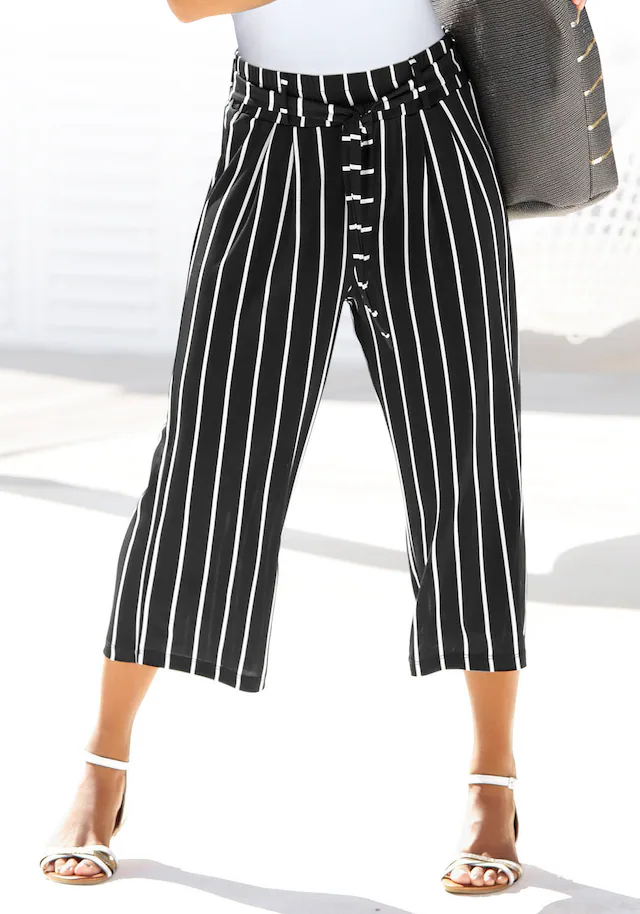 LASCANA Culotte  in 7/8-Länge und Bindegürtel, Jerseyhose, casual-sommerlich