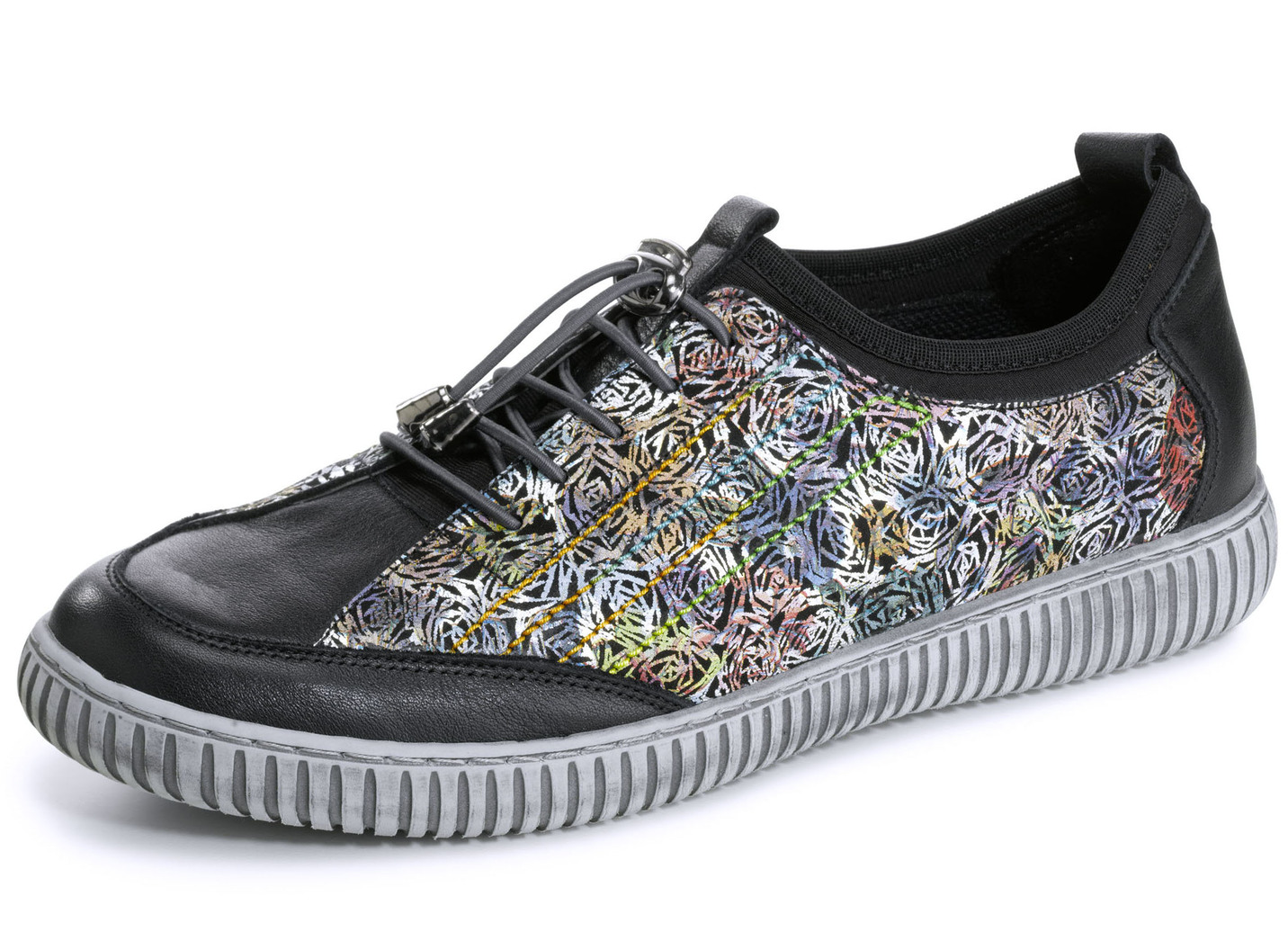 Gemini Sneaker aus teilweise floral bedrucktem Rindleder