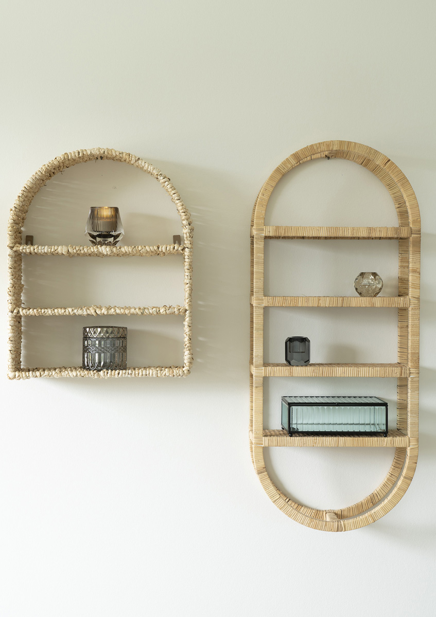 Wandplank Jenna rattan - 33 x 13 cm