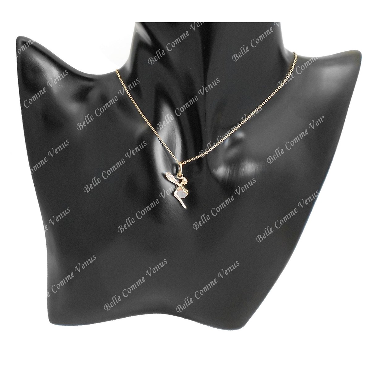 Collier fée quartz pierre naturelle Plaqué OR 750 3 microns