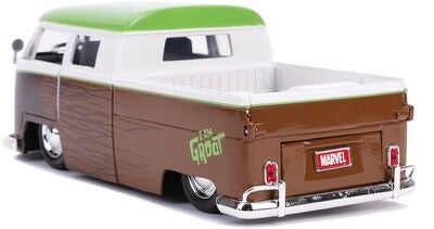 Jada Toys Marvel Bil med Figur Groot & Volkswagen Kombi Pickup 1:24