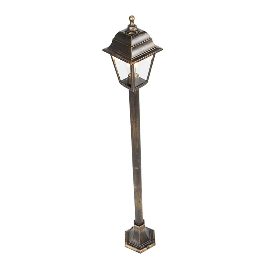 Qazqa staande buitenlampen capital goudkleurig e27