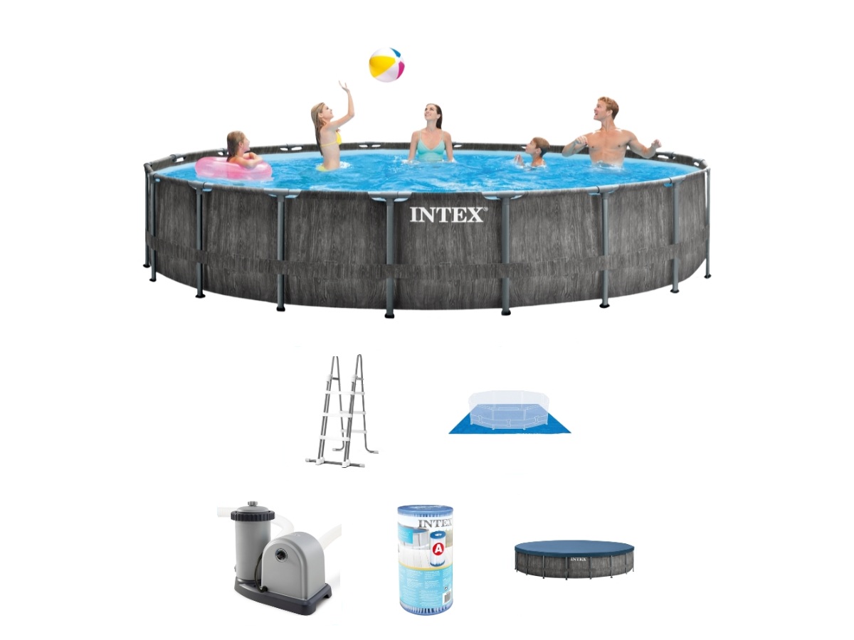 Intex prism greywood 549x122cm zwembad – 6-delig