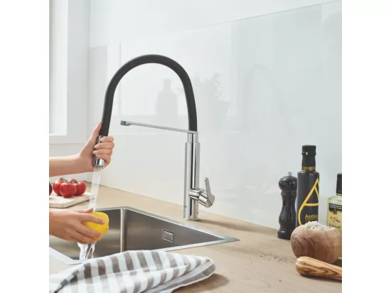 Robinet de cuisine avec douchette GROHE Feel Quickfix chromé
