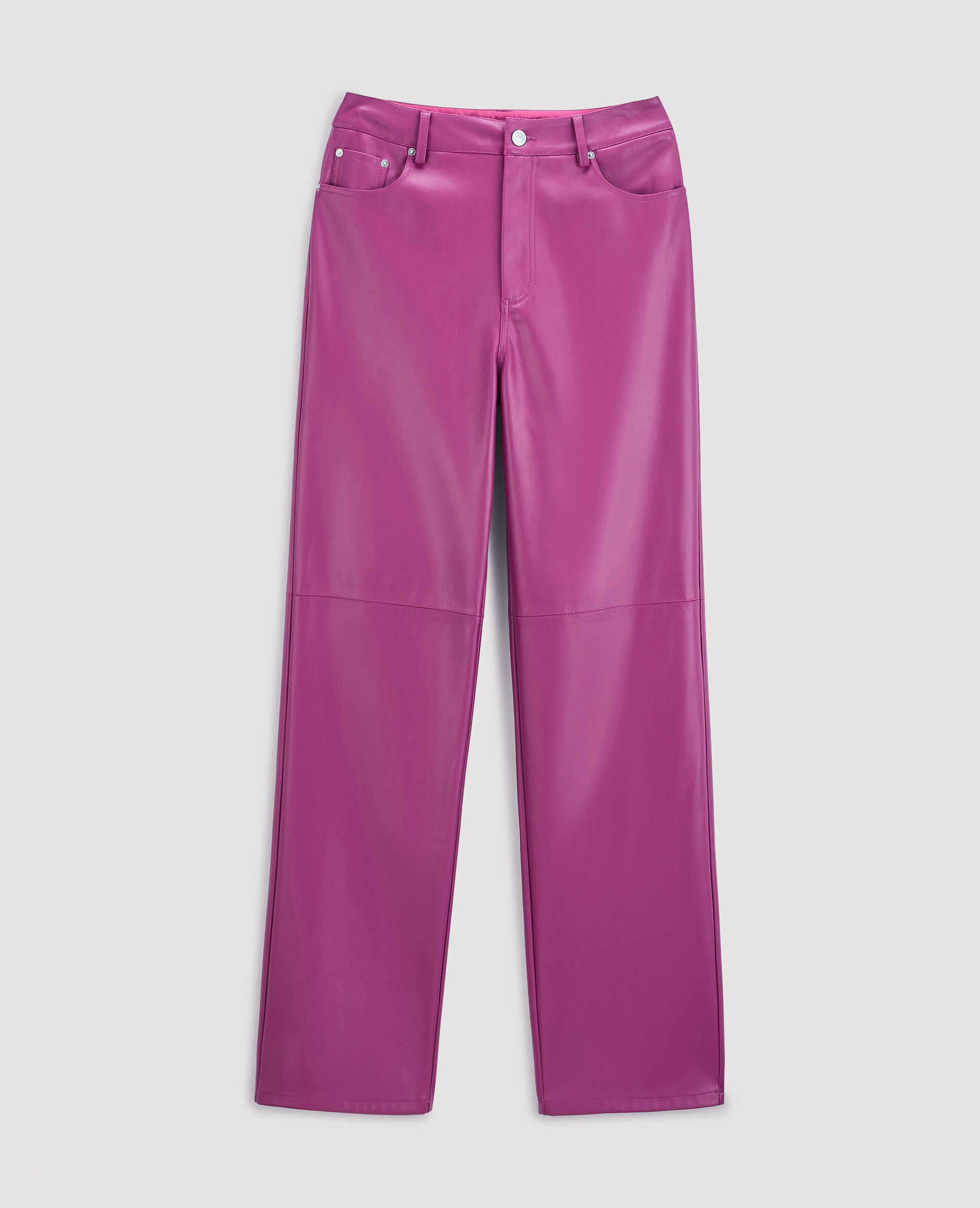 Pantalon droit en simili cuir - Violet