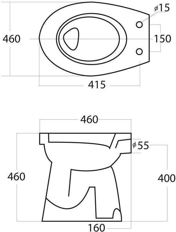 Staande Verhoogde Toiletpot - Vlakspoel