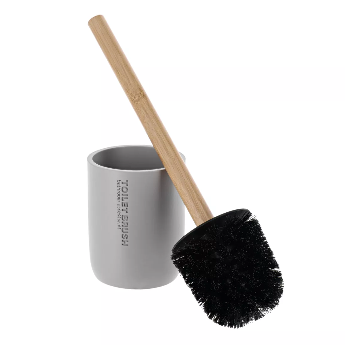 Brosse WC polyrésine Purebamboo Gris clair