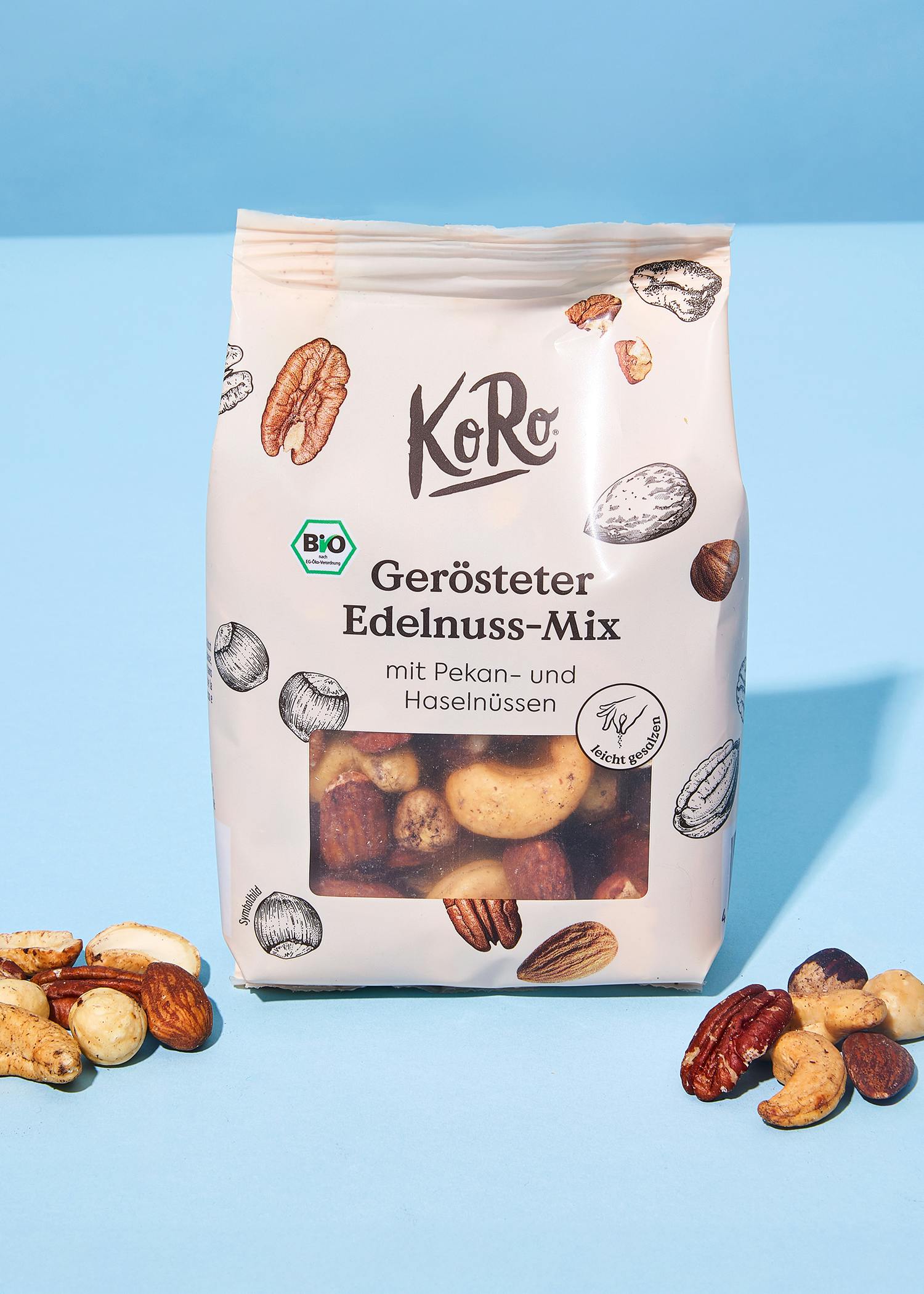 Gerösteter Bio Edelnuss-Mix mit Pekan- und Haselnüssen 160 g