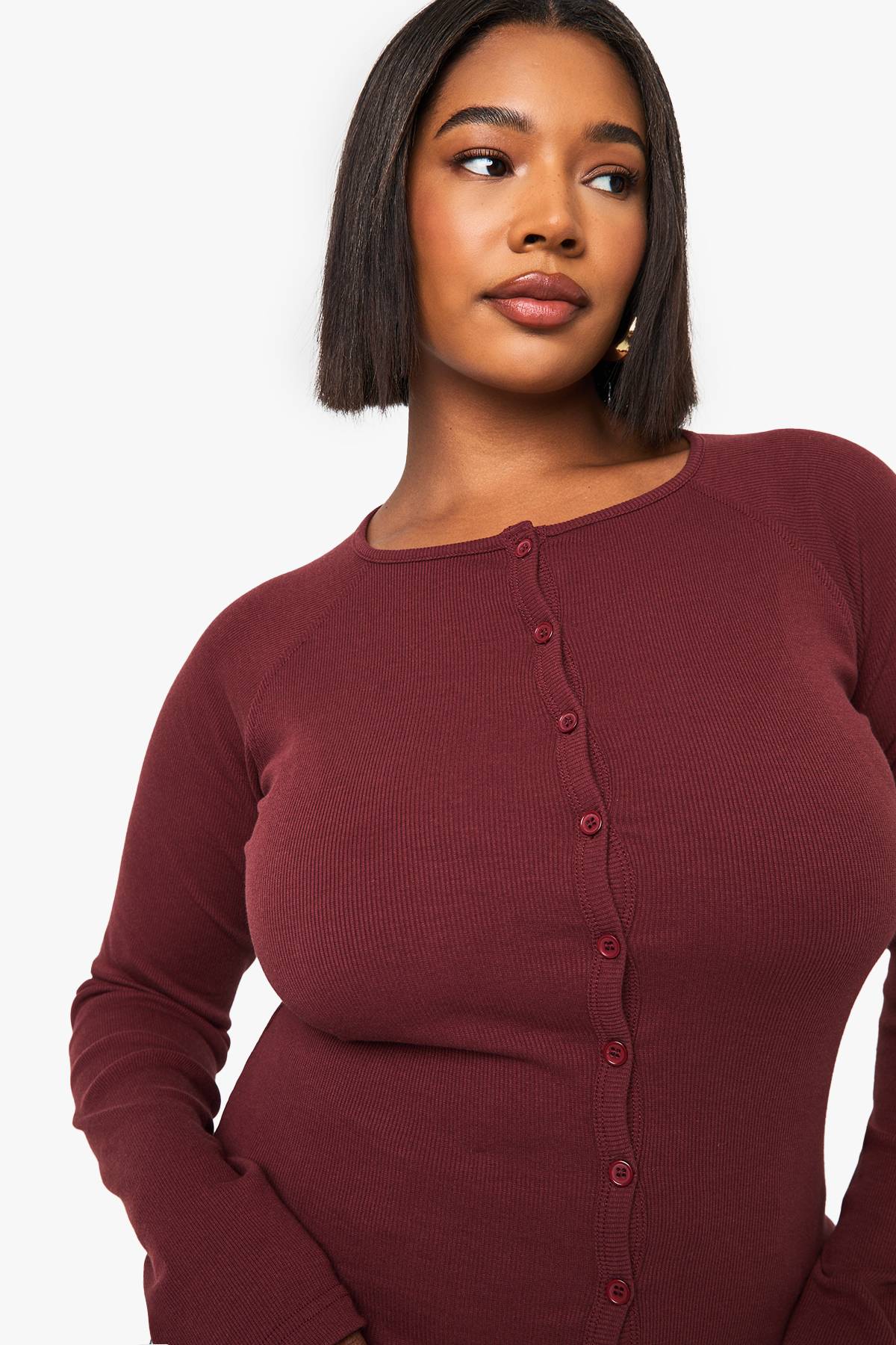 boohoo Haut boutonné à manches longues Plus