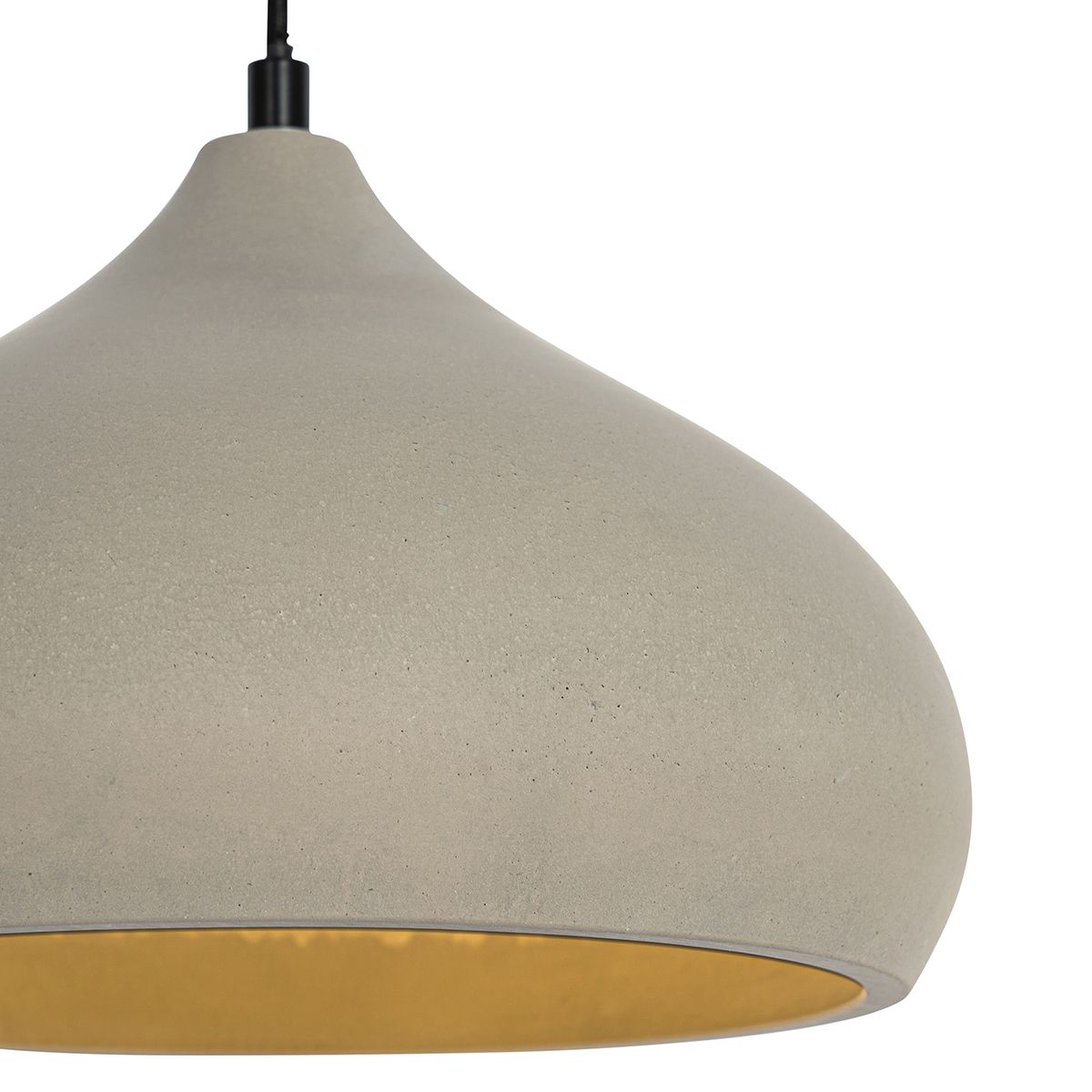 Moderne hanglamp zwart met betonnen kap - Nick