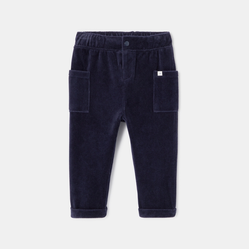Pantalon en velours côtelé bleu bébé garçon Absorba