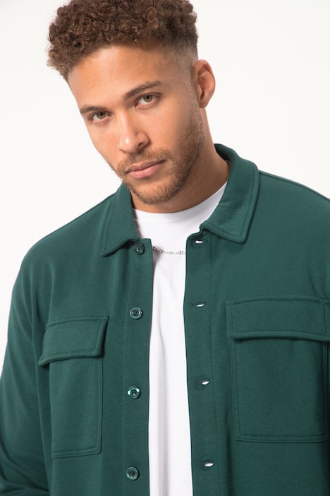 STHUGE Overshirt, Sweat, Langarm, Kentkragen, bis 8 XL