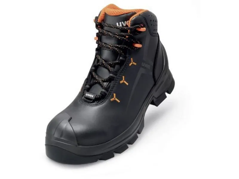 Uvex 65232, Unisex, Voksen, Sikkerhedsstøvler, Sort, Orange, ESD, HI, HRO, S3, SRC, Snørrelukning
