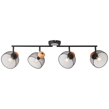 Brilliant opbouwspot Thuy 4-lichts bamboe/zwart