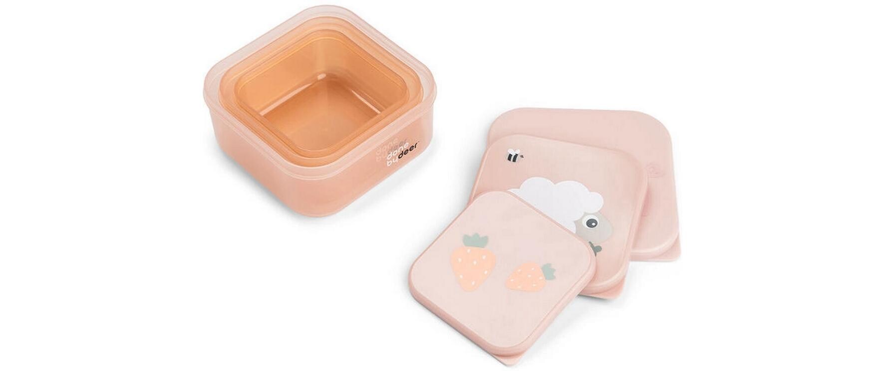 Snackbox 3er Set Tiny Farm RosaDrei Snackboxen in unterschiedlichen Grössen