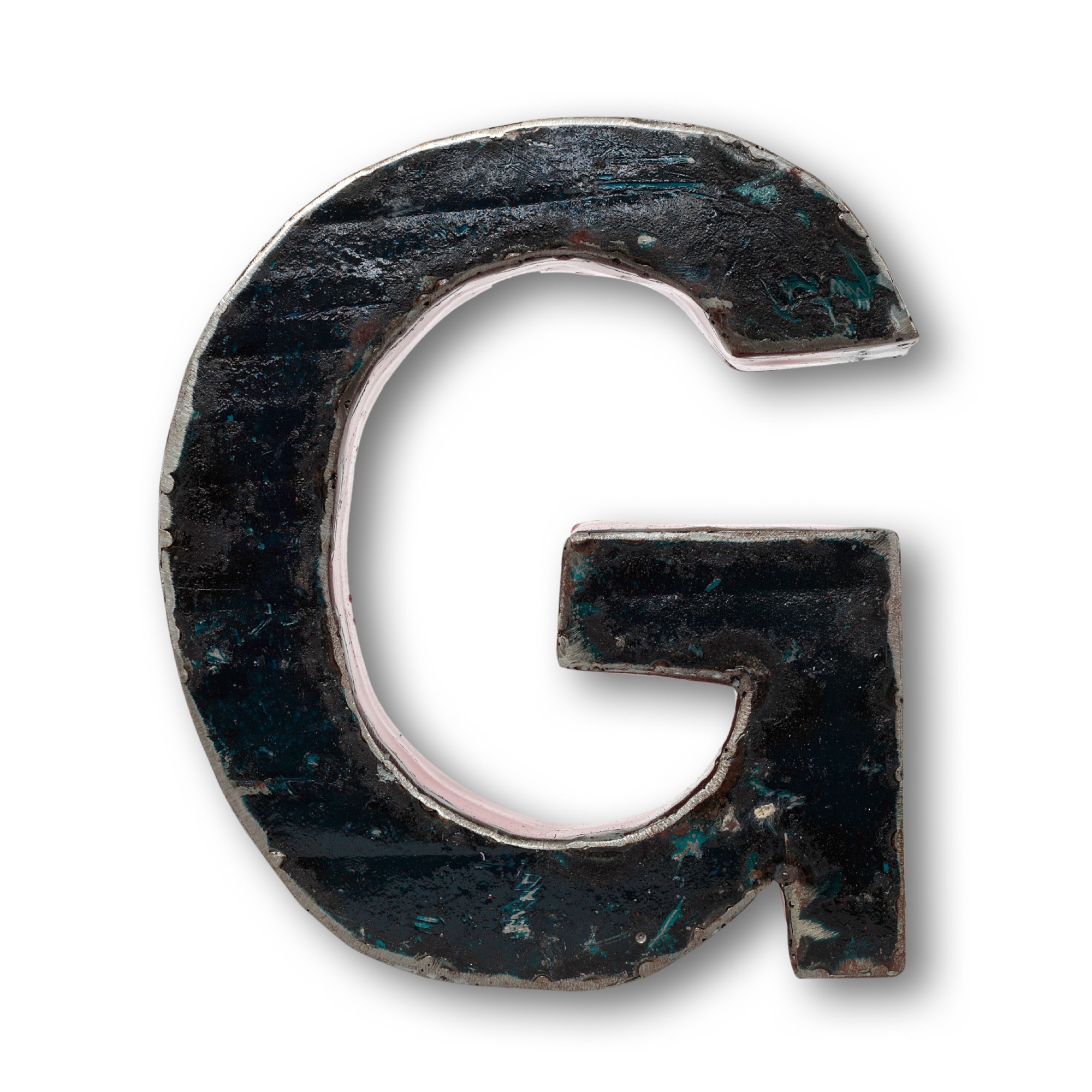 Metallbuchstabe 'G', multicolor, T 21 cm, B 18 cm, H 4 cm von fischer's lagerhaus