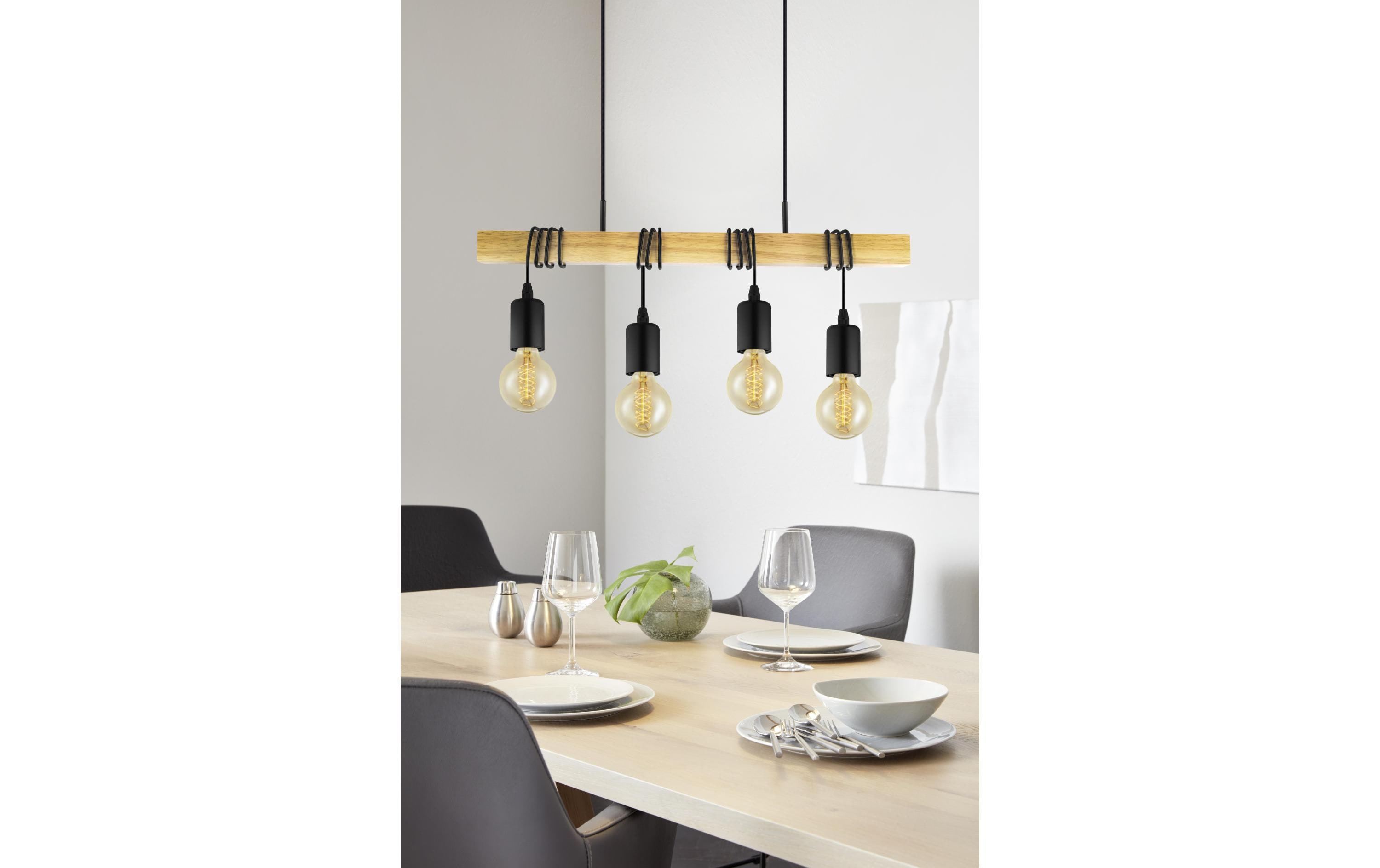Pendelleuchte TOWNSHEND 4x E27 SchwarzPendelleuchte, Braun/Schwarz