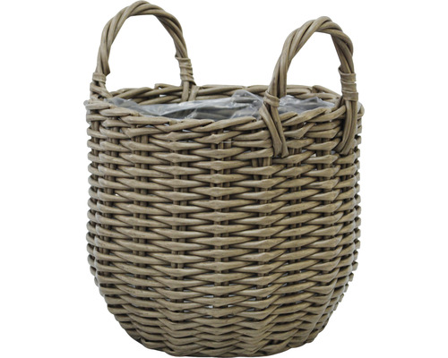 Lafiora polyrotan mand, Ø 35 cm, H 29 cm, bruin