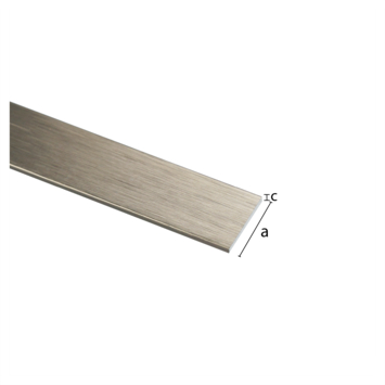 Plat profiel aluminium titanium 30x2x1000mm