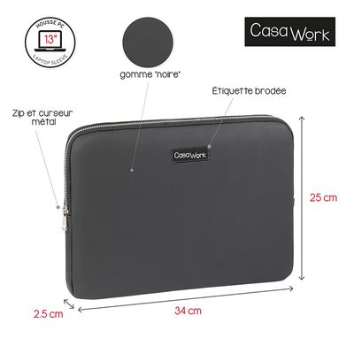 Viquel Casawork - Housse pour ordinateur portable 13″ - Gomme Noire