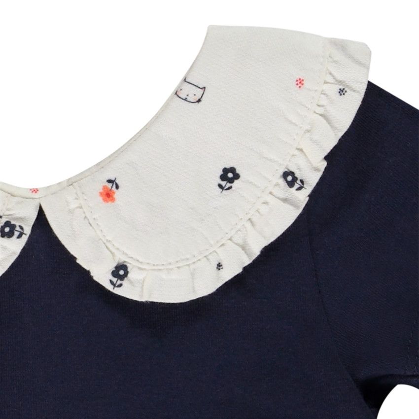 Ensemble robe effet 2 en 1 + bloomer pour bébé fille - Ecru