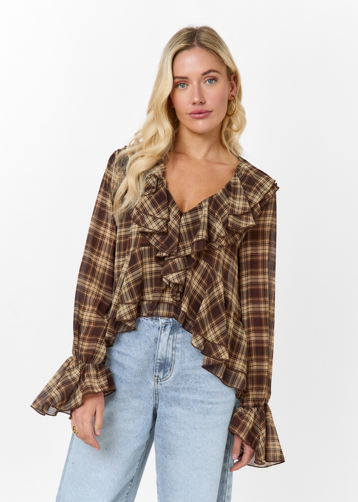 Madelief blouse bruin