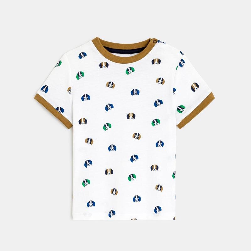 T-shirt imprimé chiens blanc bébé garçon Blanc