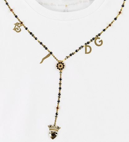 Dolce & Gabbana T-Shirt - Weiß m. Kristallen