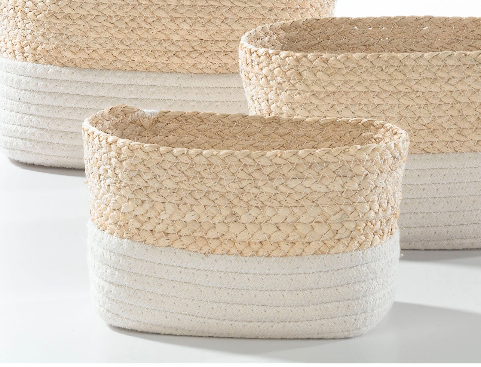 casaNOVA Aufbewahrungskorb 17 x 12 cm weiß/ beige