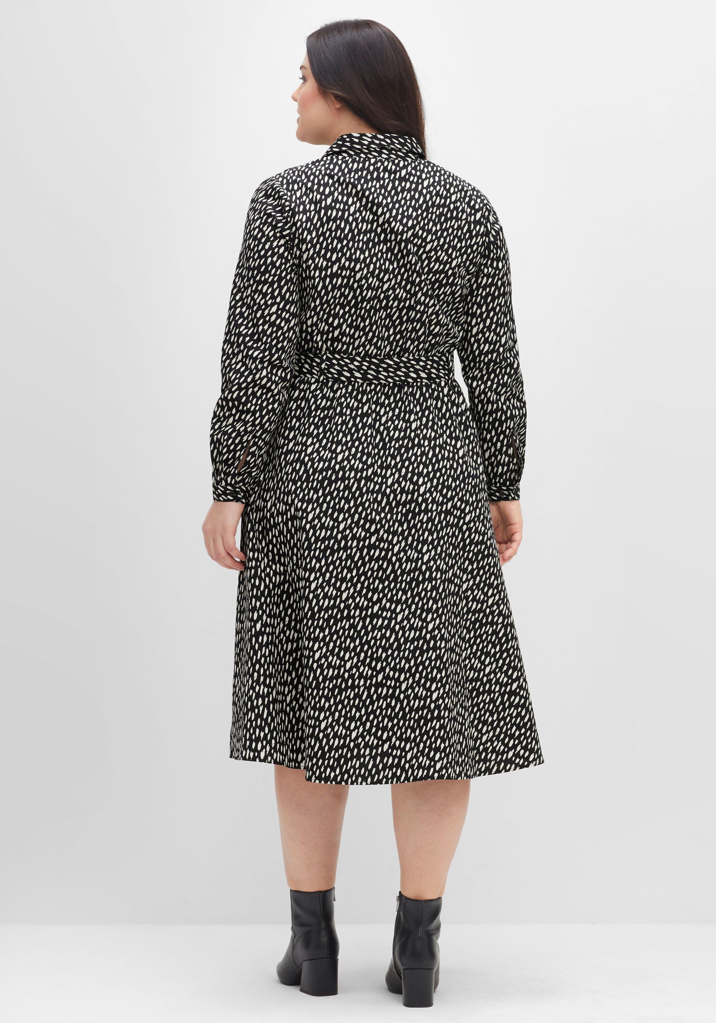 Hemdblusenkleid in Midilänge, mit weitem Rock