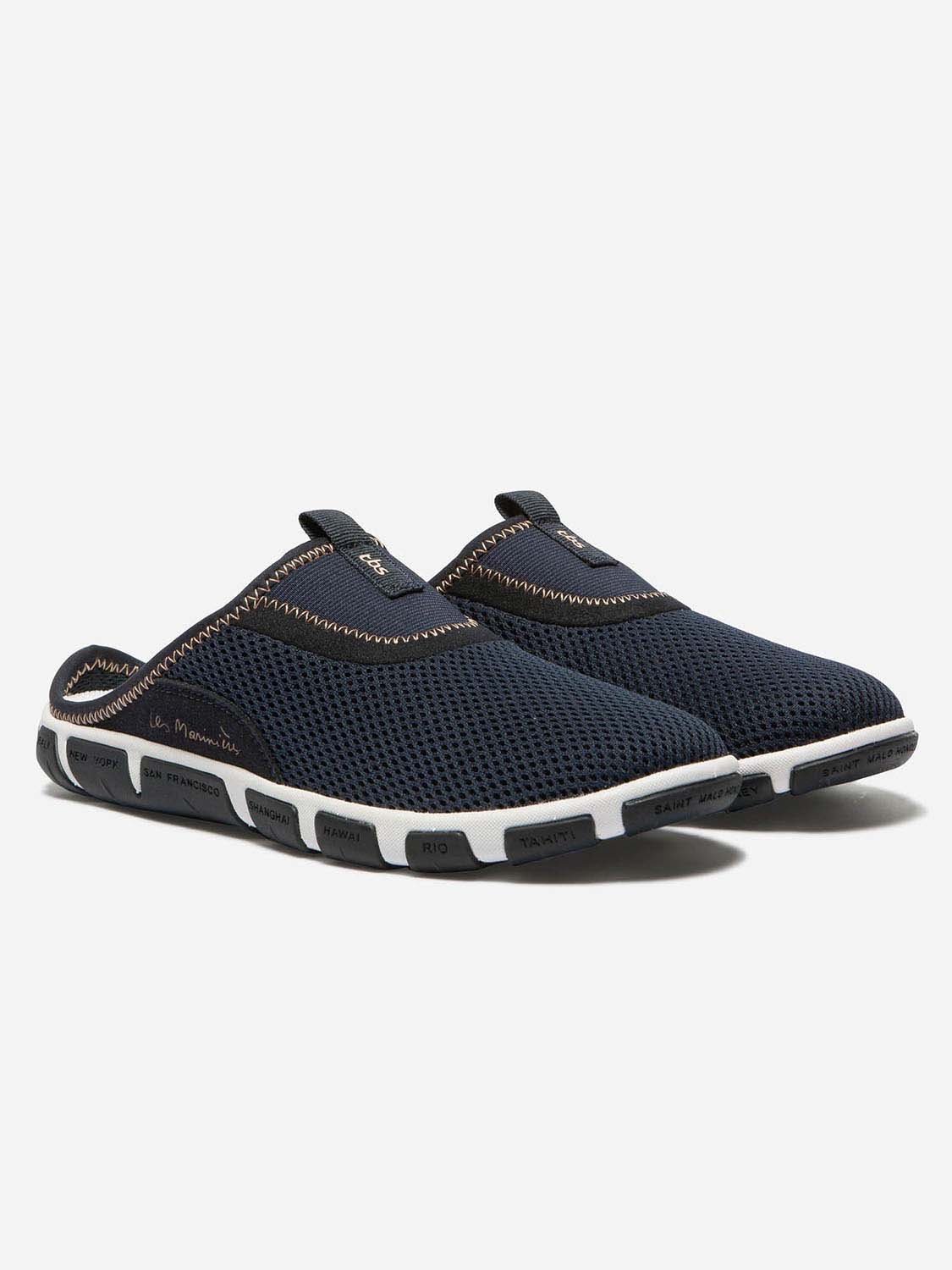 Mule Femme Dessus Mesh Marine