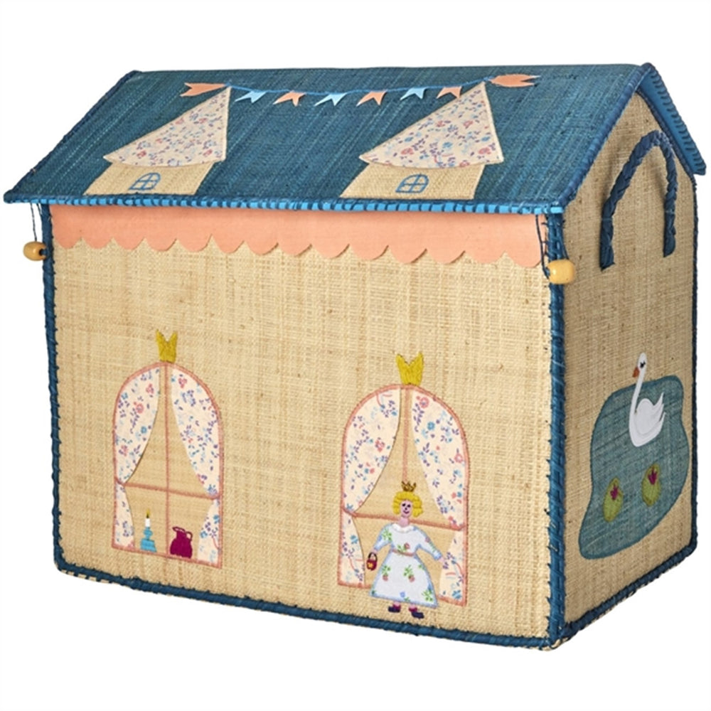 Castle Theme Raffia Kurvehus til Opbevaring 3-pak