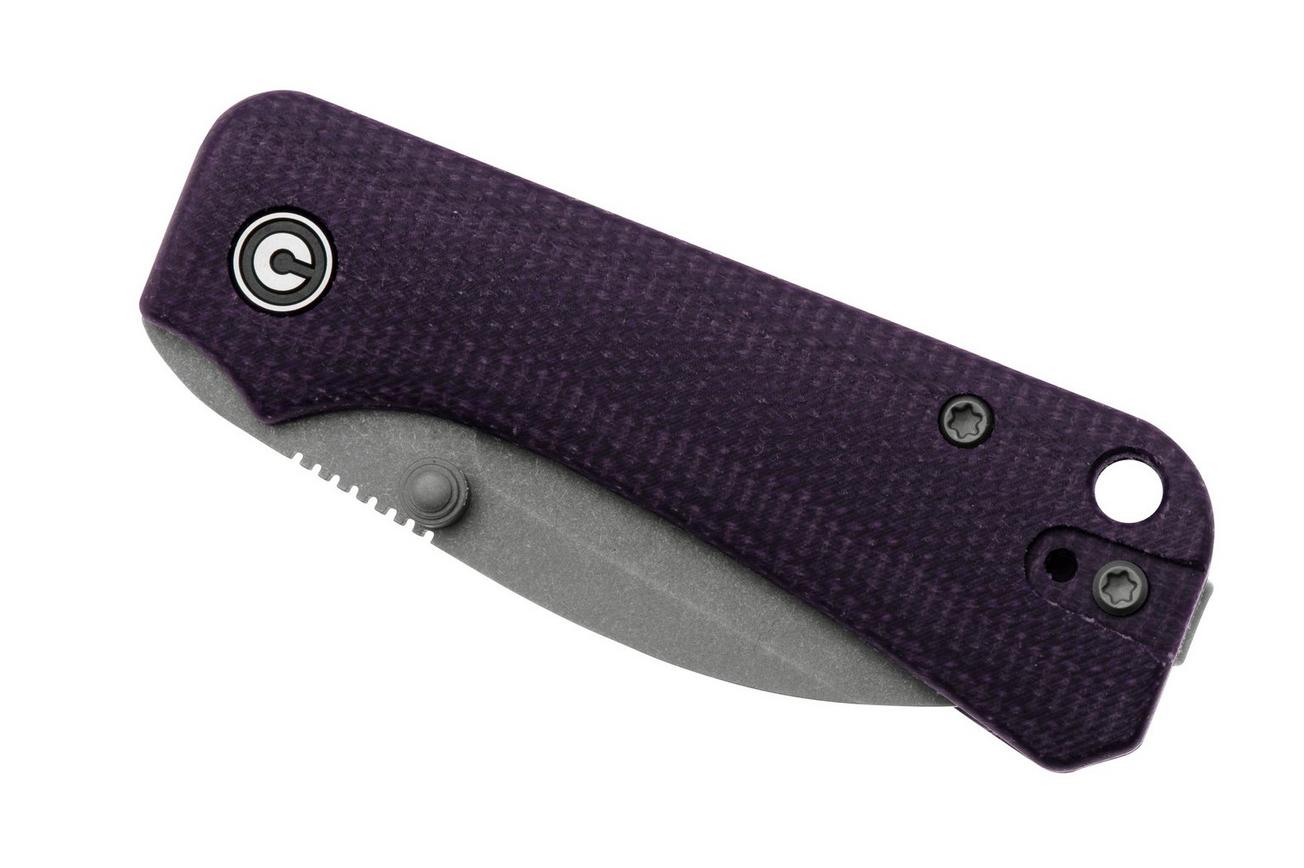 Civivi Baby Banter Wharncliffe C19068SC-2, Nitro-V, Purple Micarta, zakmes, Ben Petersen design
