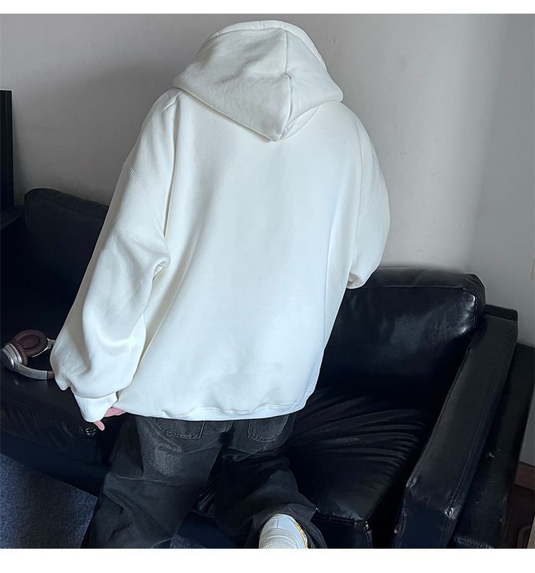 POSI - Effen hoodie met fleecevoering