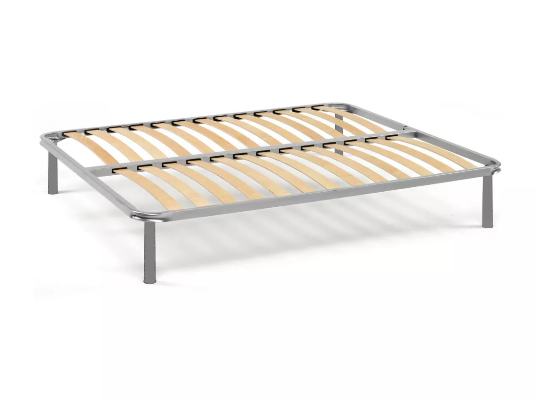 Sommier double Dgome, Sommier orthopédique en contreplaqué de bouleau avec 13 lattes, 100% Made in Italy, 160x190h 34 cm