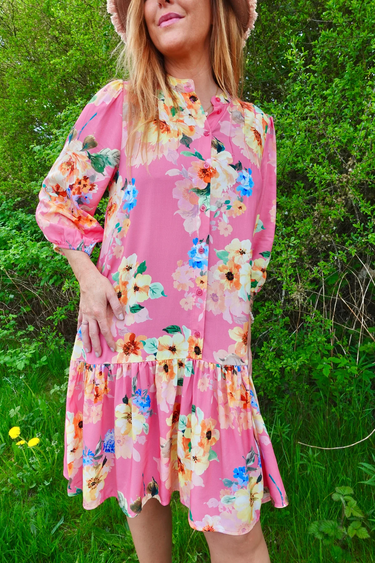 Noella Imogene Sh. Dress e sh dress pink yellow