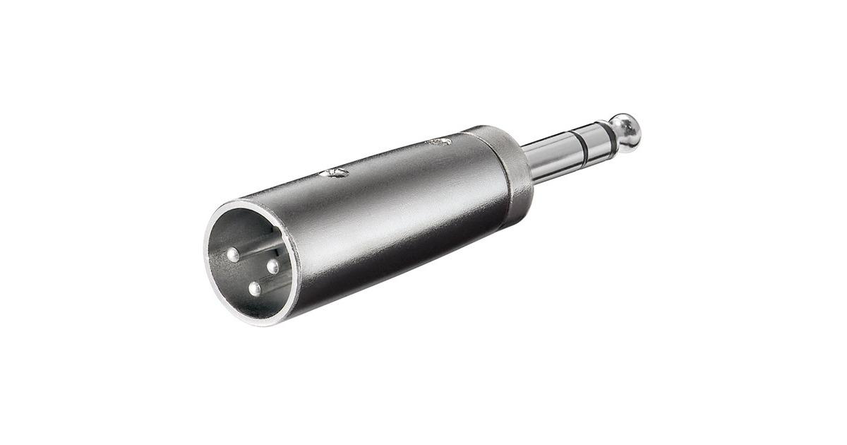 goobayXLR Adapter, AUX jack 6,35mm stereo male naar XLR male  (Zilver)