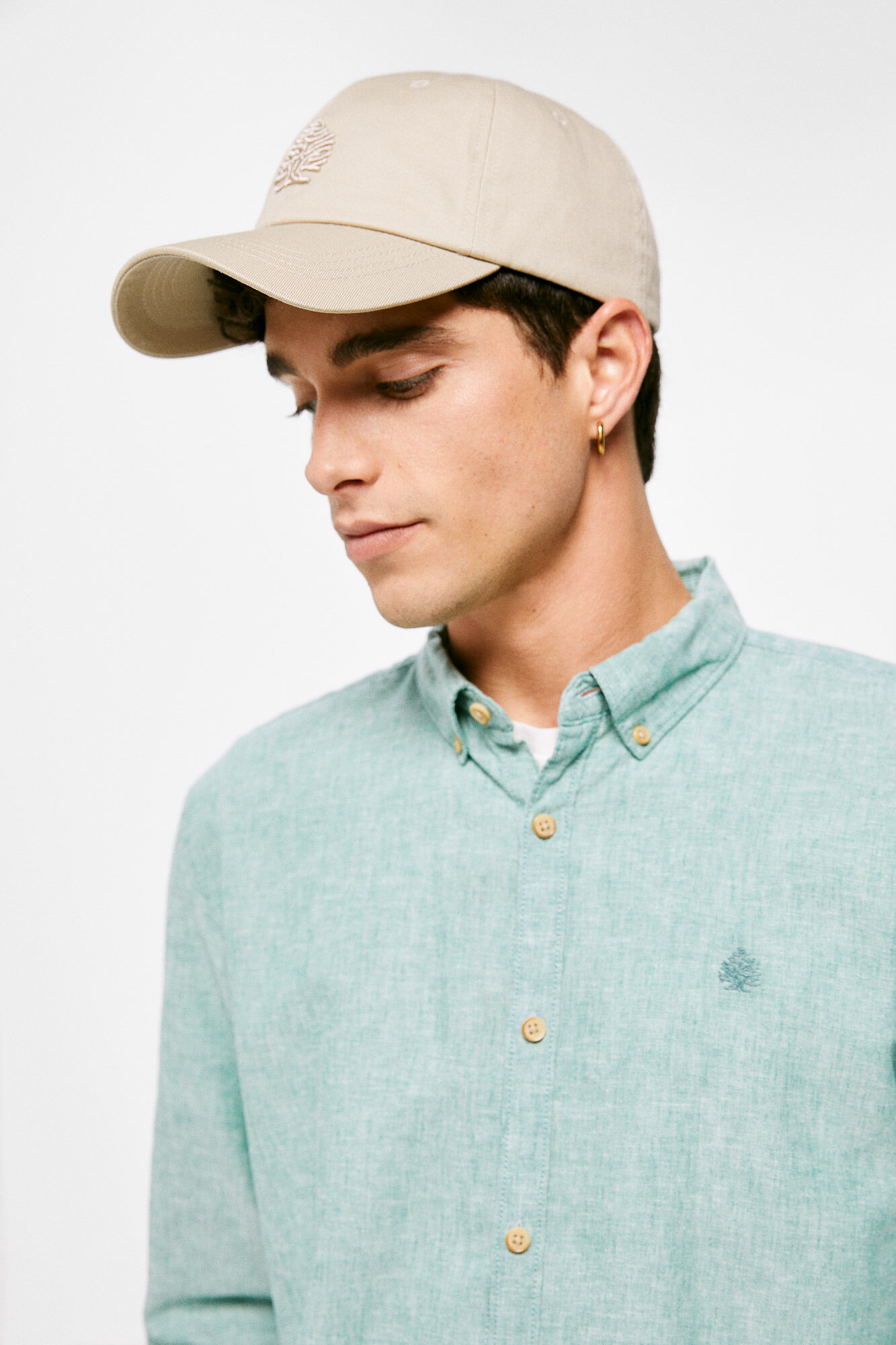 Camisa de linho, cor verde