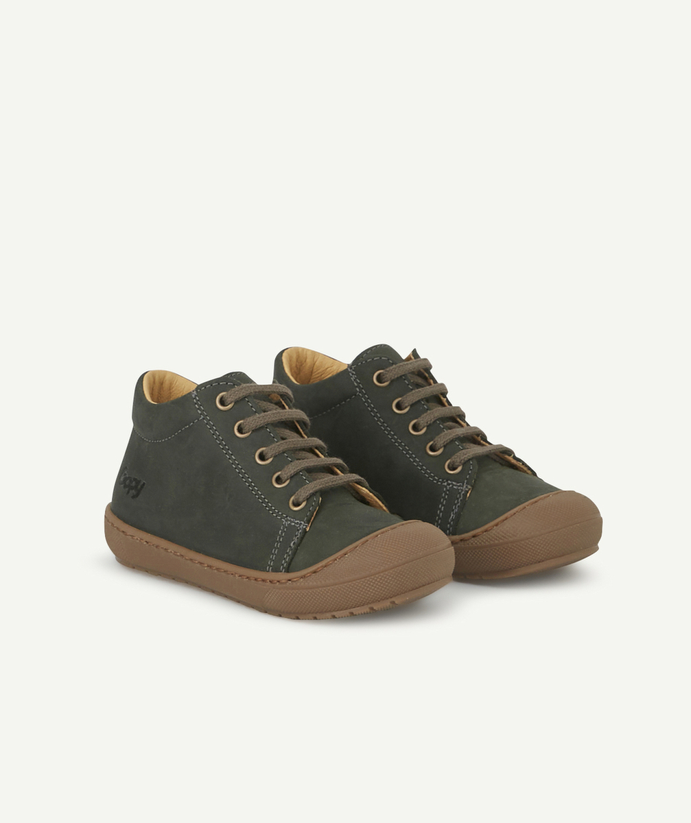 BOPYBOTTINES BÉBÉ PREMIER PAS EN CUIR KAKI