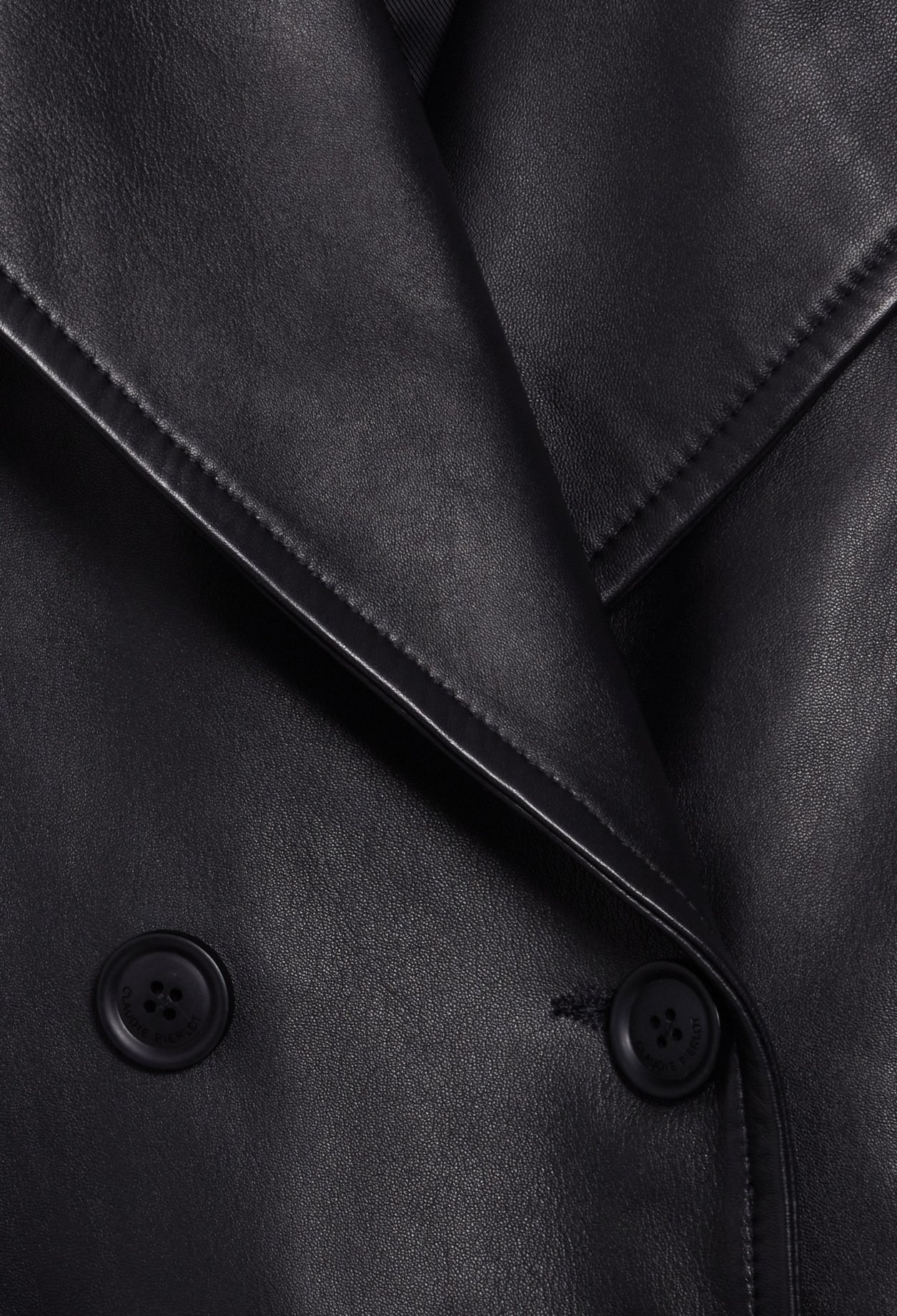 Trench marine cuir lisse