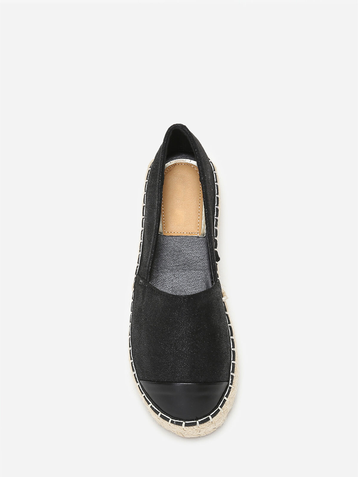 Espadrilles pailletées à plateforme- Noir