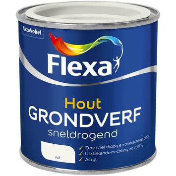 Flexa hout grondverf sneldrogend wit 250 ml