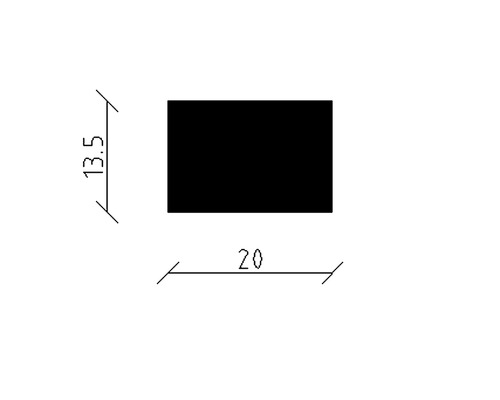 Konsta rechthoekige strip, ruw grenen, 13,5x20x2000 mm