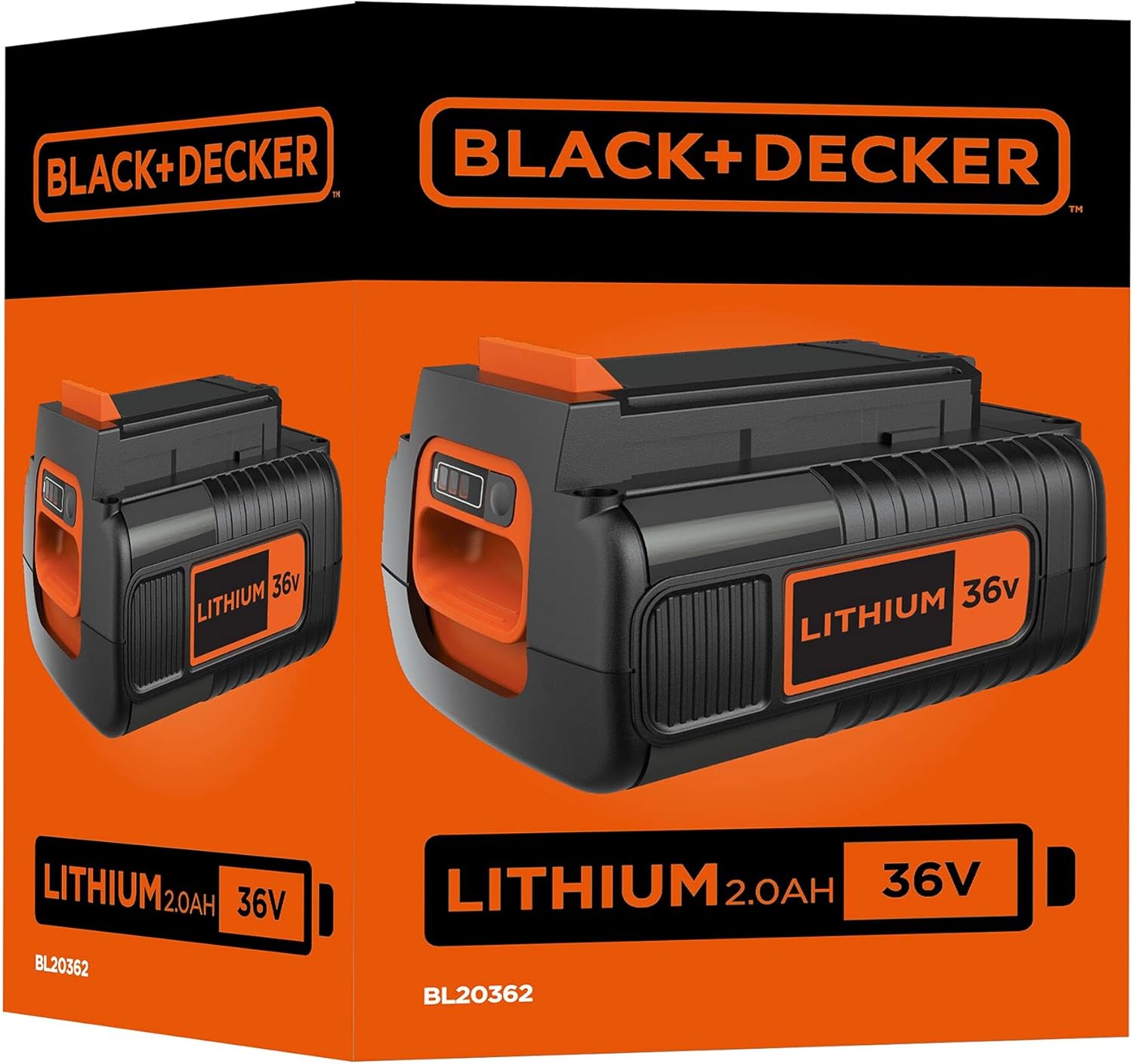BLACK+DECKER - Aspirateur souffleur Broyeur Sans Fil 36V - Livré avec un sac de 45 L ‎- BCBLV36B-XJ