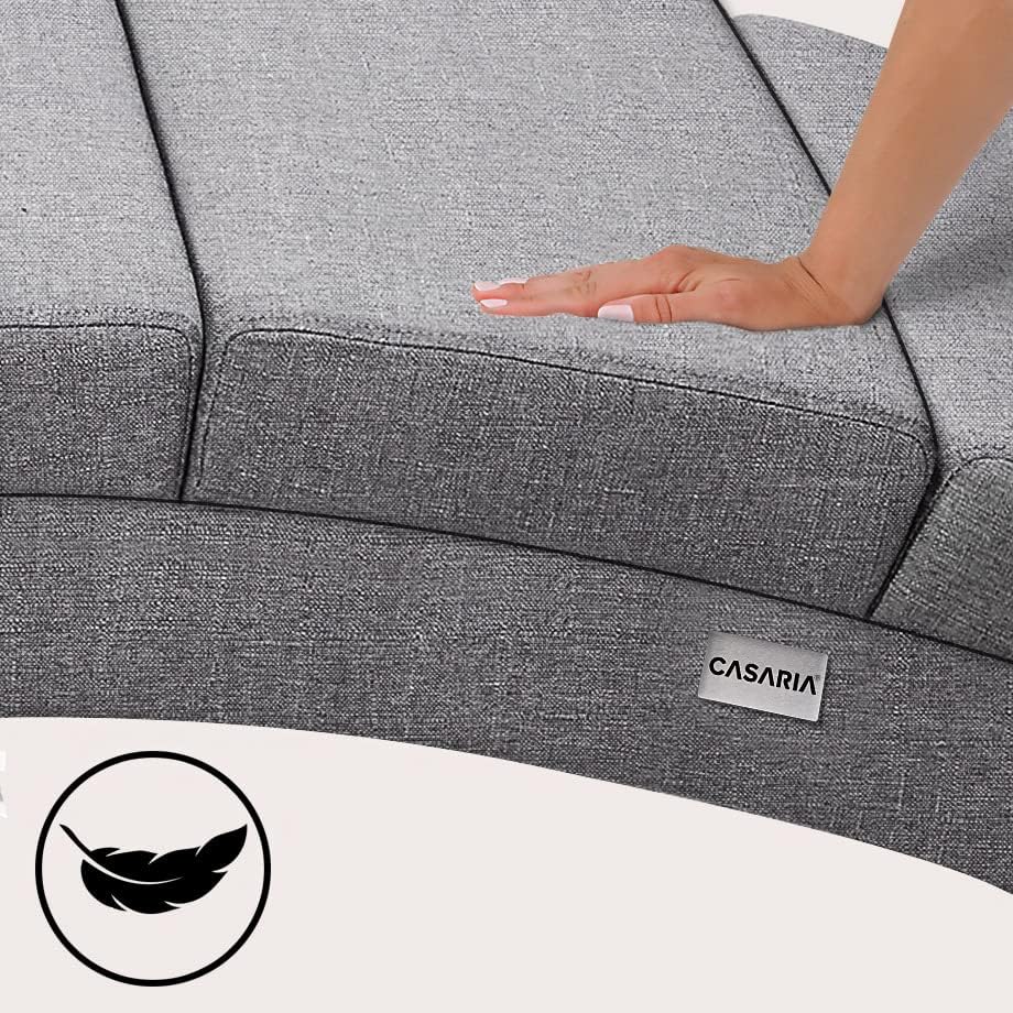 Casaria® Relaxliege XXL Massage Heizfunktion 186x89x55cm Ergonomisch Stoff Gepolstert 180kg Belastbarkeit Wohnzimmer Innen Chaiselongue Relaxsessel Grau