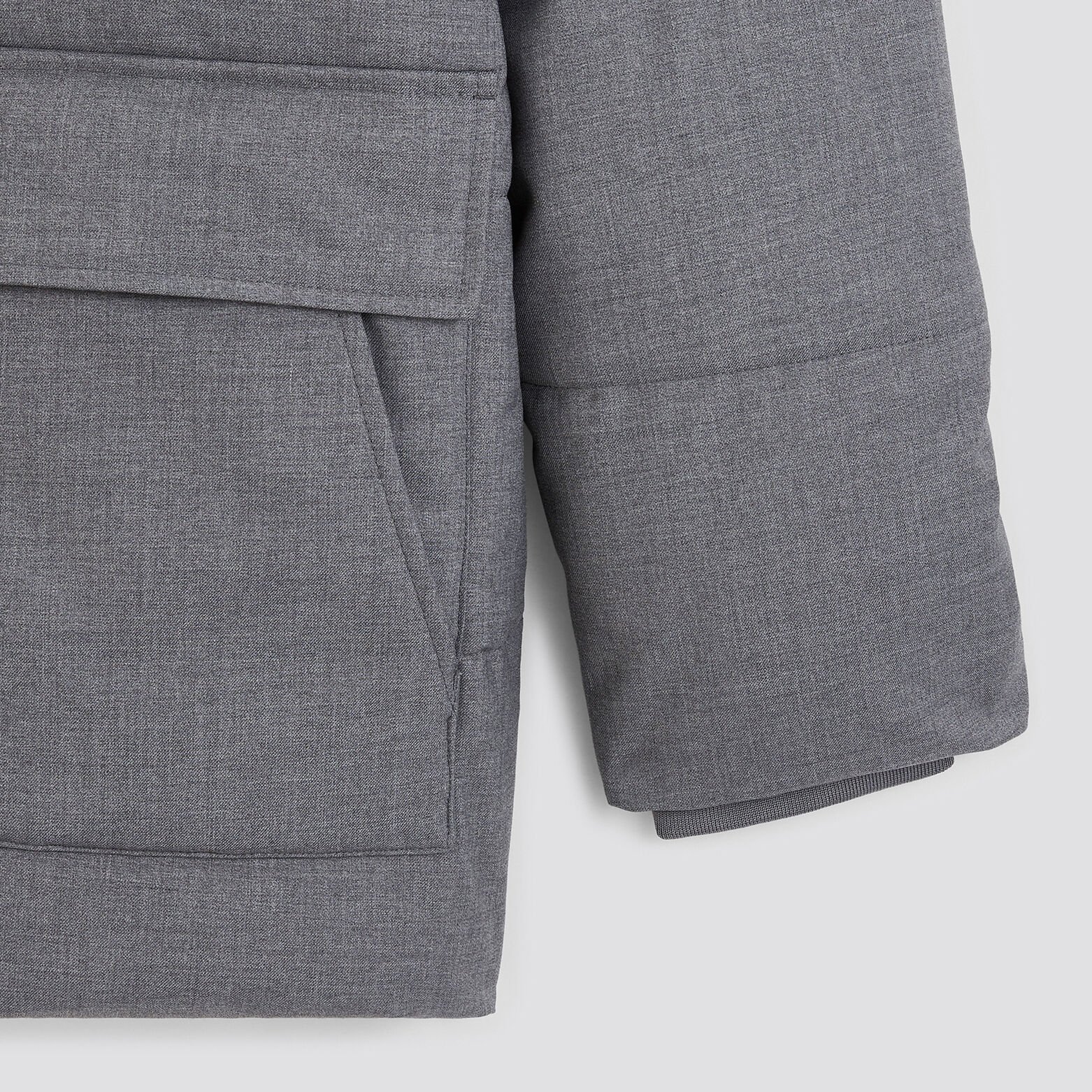 Doudoune tissage flanelle et col montant Gris moyen