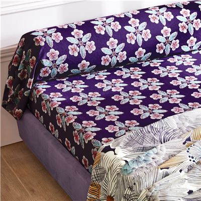 Linge de lit motifs fleurs géantes - BECQUET CRÉATION