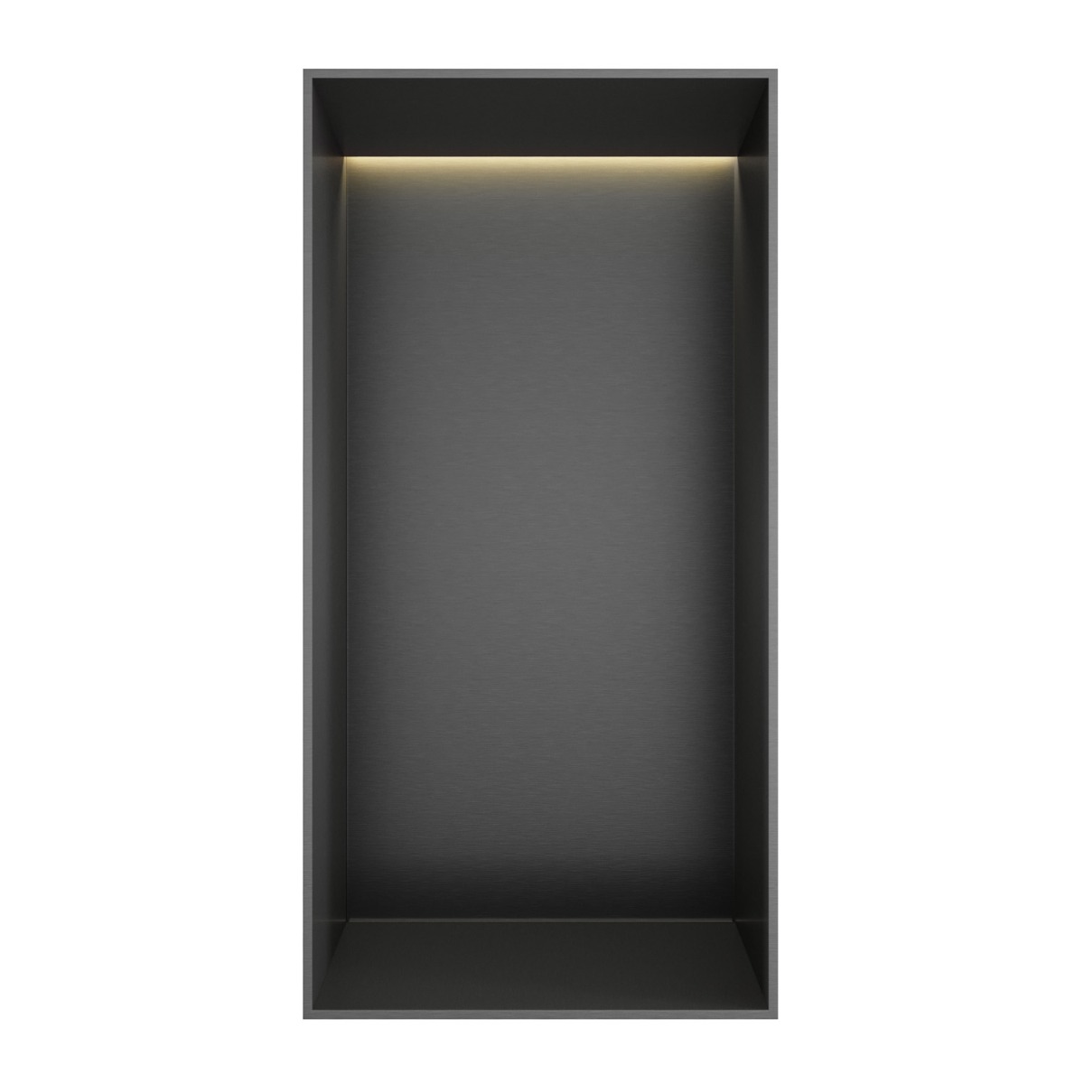 Hotbath &More frameless inbouwnis met verlichting 30x15x10cm geborsteld gunmetal PVD