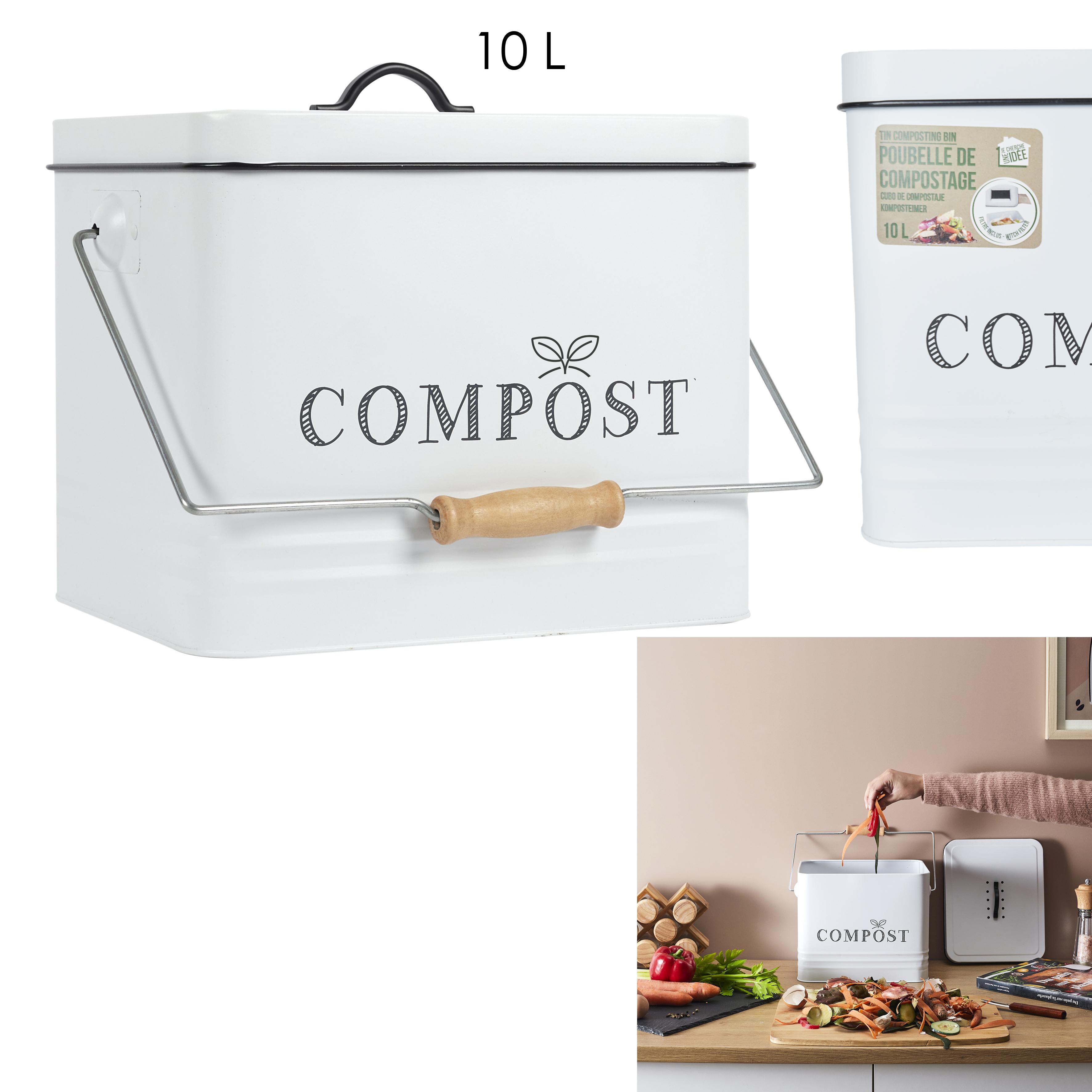POUBELLE COMPOST METAL 10L